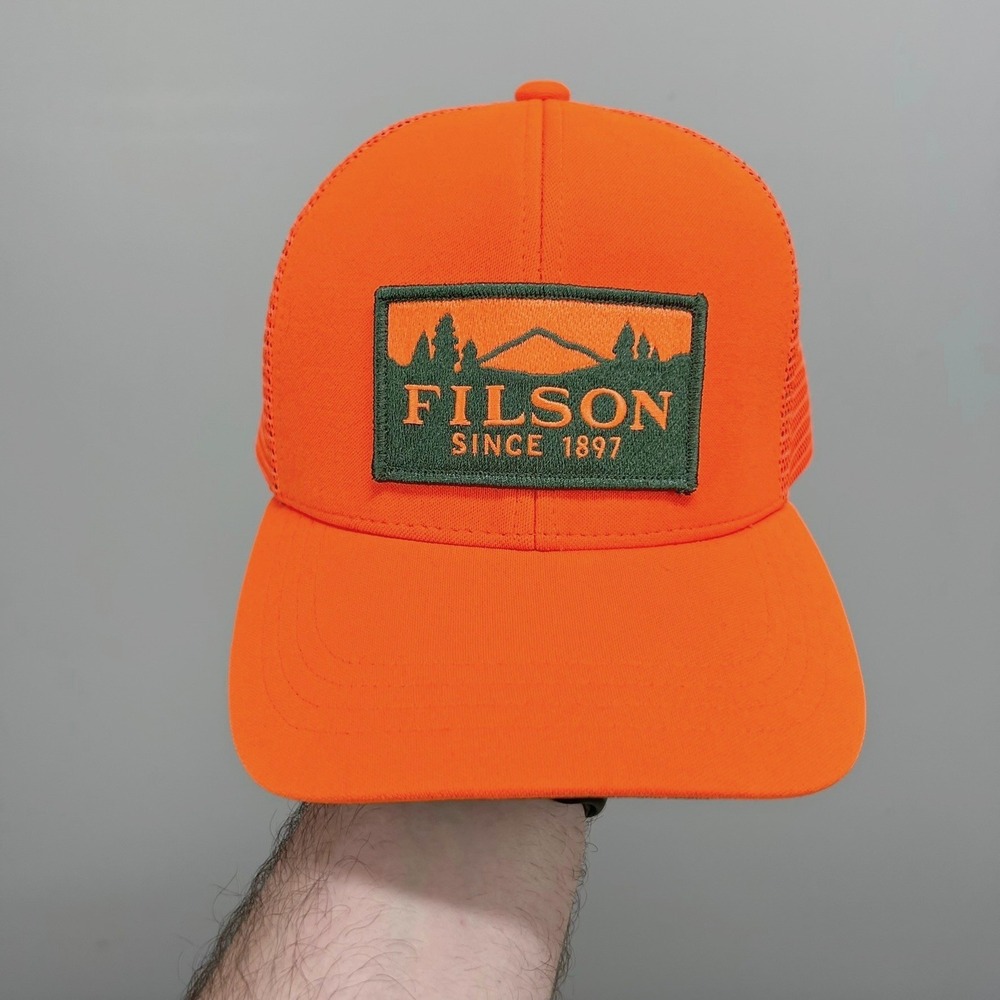 Filson Logger Mesh Cap Blaze Orange Trucker Hat Adjustable Hunting 20115932